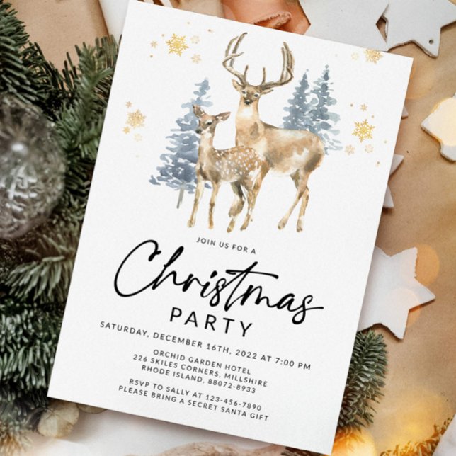 Magical Christmas Reindeer Snow Invitation (Creator Uploaded)
