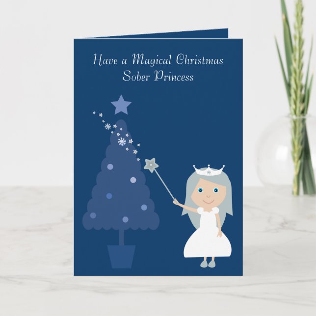 Magical Christmas Sober Princess & Tree Card (Front)