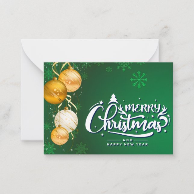 Magical Christmas Spirit – Festive Holiday Design Note Card (Front)