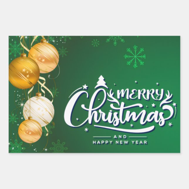 Magical Christmas Spirit – Festive Holiday Design Wrapping Paper Sheets (Front)