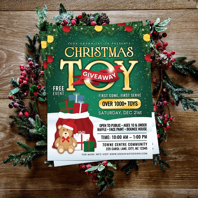 Magical Christmas Toy Giveaway: Santa Bag & Teddy Flyer (Creator Uploaded)