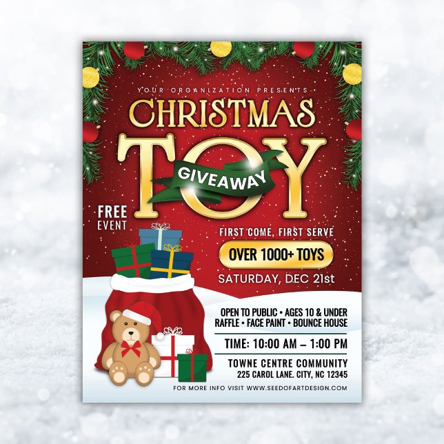 Magical Christmas Toy Giveaway: Santa Bag & Teddy Flyer (Creator Uploaded)