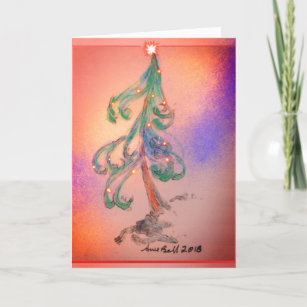 Magical Christmas Tree card bright o holy night