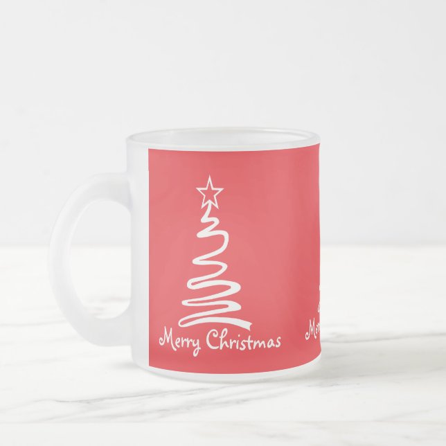 Magical Christmas Tree Holiday Frosted Glass Coffe Frosted Glass Coffee Mug (Left)