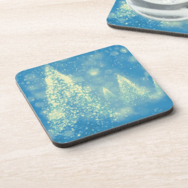 Magical Christmas Trees Beverage Coaster (Left Side)