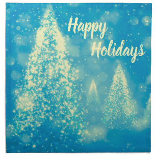 Magical Christmas Trees Happy Holidays Cloth Napkin