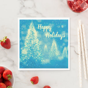 Magical Christmas Trees Happy Holidays Napkins