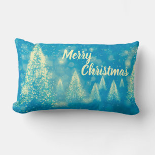 Magical Christmas Trees Merry Christmas Lumbar Pillow