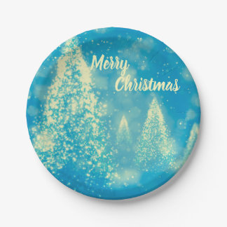 Magical Christmas Trees Merry Christmas Paper Plates