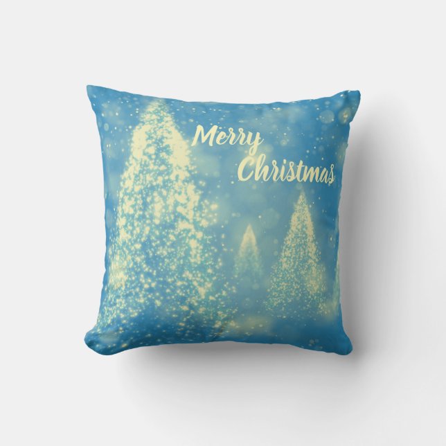 Magical Christmas Trees Merry Christmas Throw Pillow (Front)