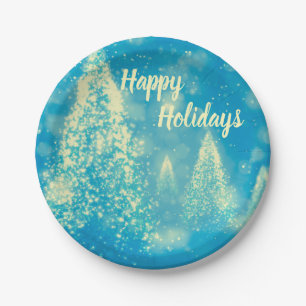 Magical Christmas Trees Paper Plates