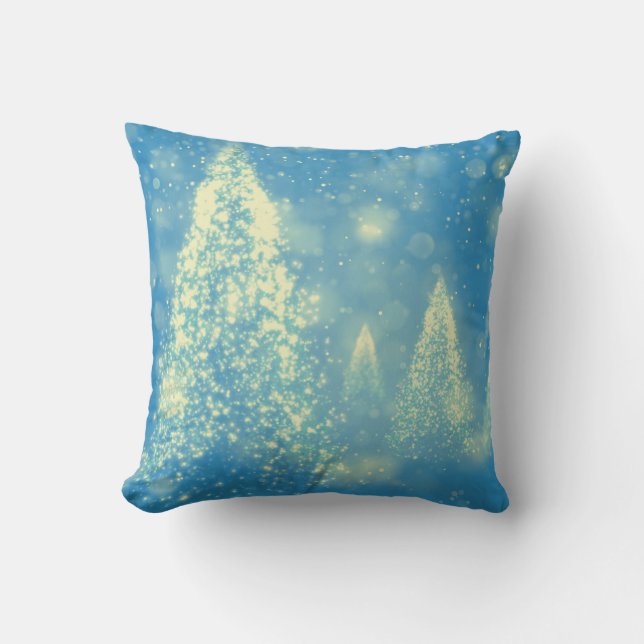 Magical Christmas Trees Throw Pillow (Front)