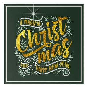 Magical Christmas Typography Gold ID441 Acrylic Print