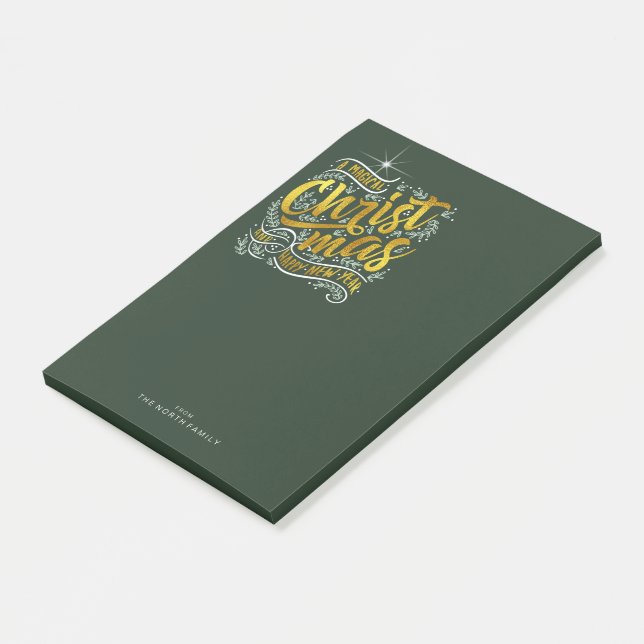 Magical Christmas Typography Gold ID441 Post-it Notes (Angled)