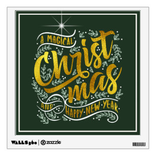 Magical Christmas Typography Gold ID441 Wall Decal