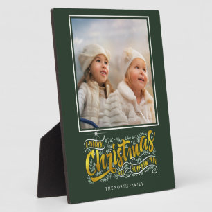 Magical Christmas Typography Photo Gold ID441 Plaque