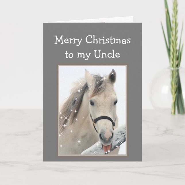 Magical Christmas Uncle Wishes Horse Card (Front)