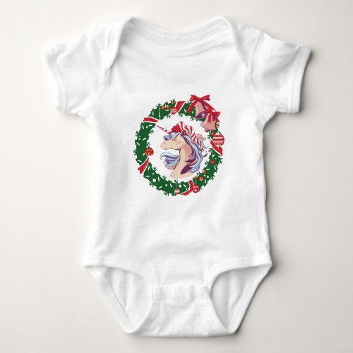 Magical Christmas Unicorn     Baby Bodysuit