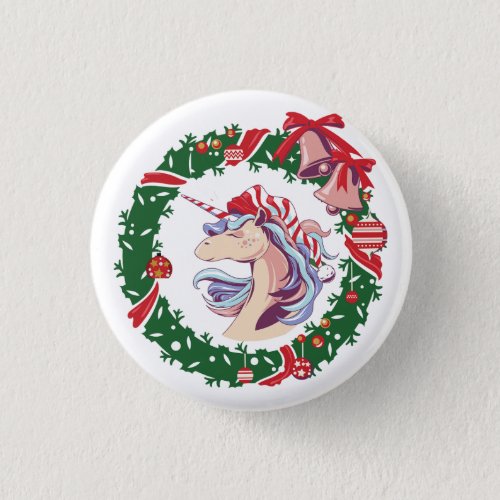 Magical Christmas Unicorn      Button