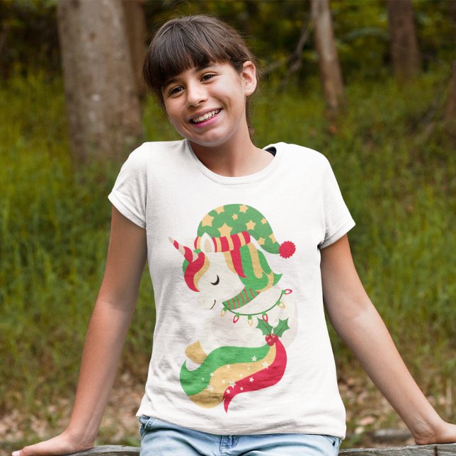 Magical Christmas Unicorn Cute Girly Tri-Blend Shirt (Creator Uploaded)