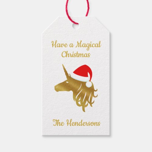 Magical Christmas Unicorn Gift Tag