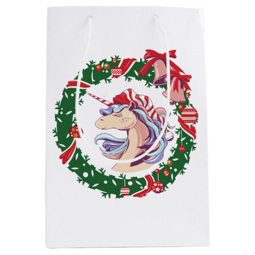 Magical Christmas Unicorn        Medium Gift Bag
