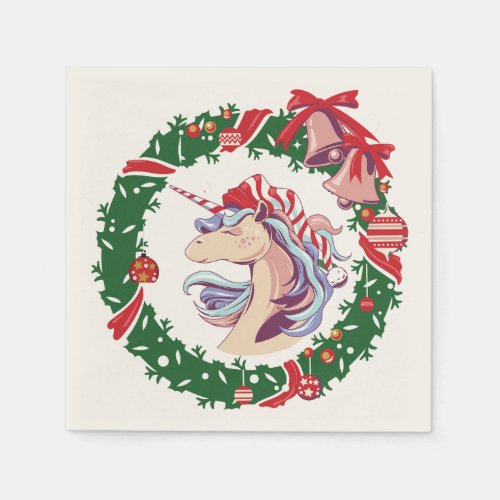 Magical Christmas Unicorn         Napkins