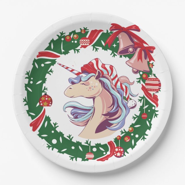 Magical Christmas Unicorn       Paper Plates (Front)