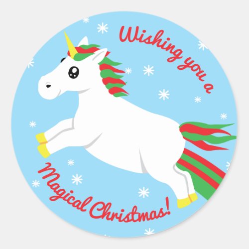 Magical Christmas Unicorn Sticker