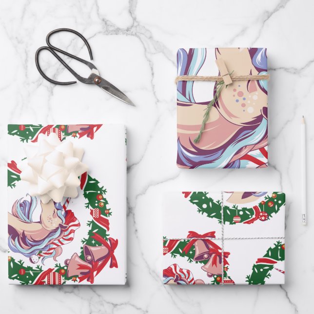 Magical Christmas Unicorn       Wrapping Paper Sheets (Front)