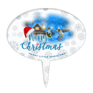 Magical Christmas Village Cake Topper
