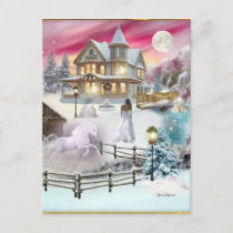 Magical Christmas Winter Wonderland Holiday Postcard