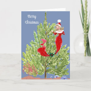 Magical Christmas with Mermaid Holiday Card