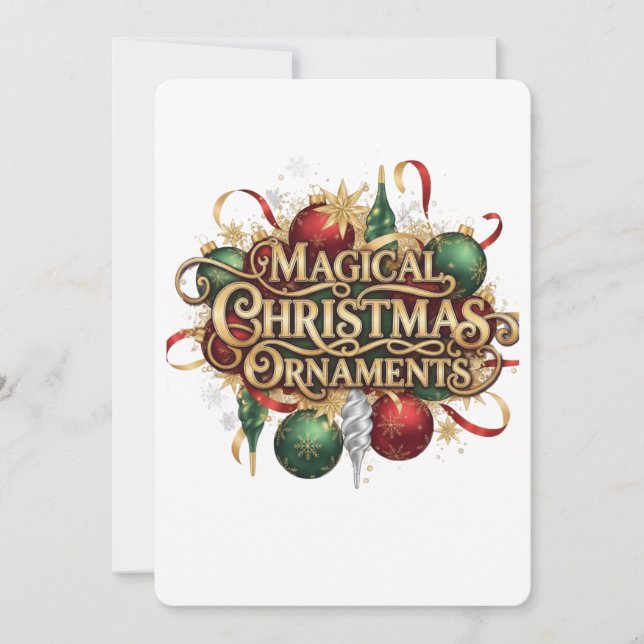 Magical Christmas Wreath & Candles Holiday Car Invitation (Front)