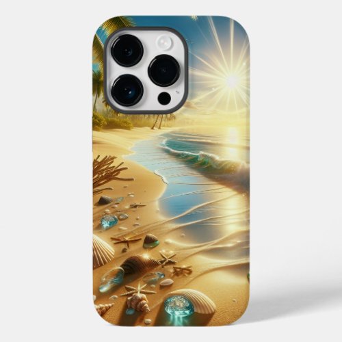 Magical Coastline with Blue Waves and Sea Glass Case_Mate iPhone 14 Pro Case