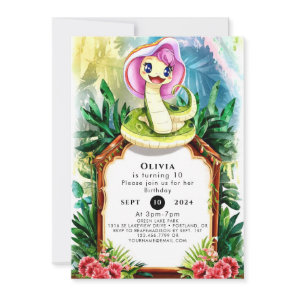 Magical Cobra Snake Birthday Invitation
