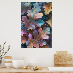 Magical Colorful Autumn Leaves Fantasy Artwork Poster