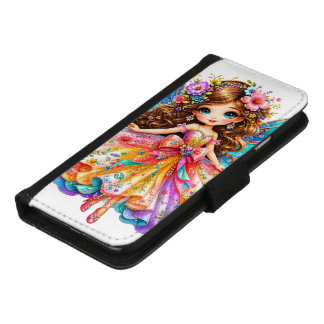 Magical Colorful Fairy Digital Clipart - Cute Fant iPhone 8/7 Wallet Case