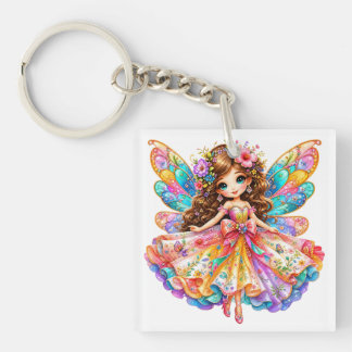 Magical Colorful Fairy Digital Clipart - Cute Fant Keychain