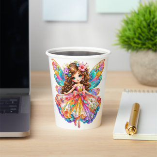 Magical Colorful Fairy Digital Clipart - Cute Fant Paper Cups