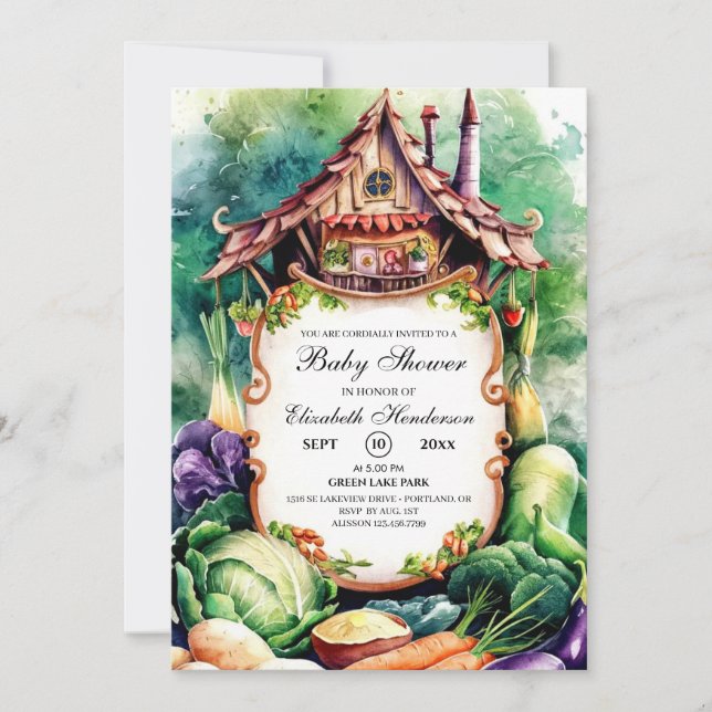 Magical Colorful Farmer's Market Baby Shower Invitation (Front)
