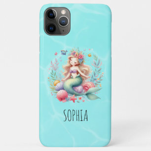 Magical Colorful Mermaid Name Birthday Gift iPhone 11 Pro Max Case