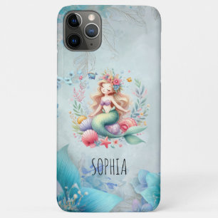 Magical Colorful Mermaid Name Birthday Gift iPhone 11 Pro Max Case