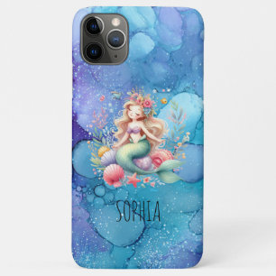 Magical Colorful Mermaid Name Birthday Gift iPhone 11 Pro Max Case