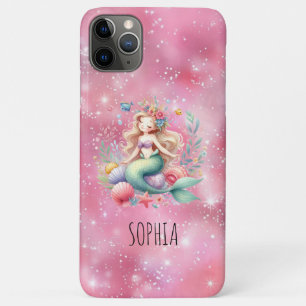 Magical Colorful Mermaid Name Birthday Gift iPhone 11 Pro Max Case