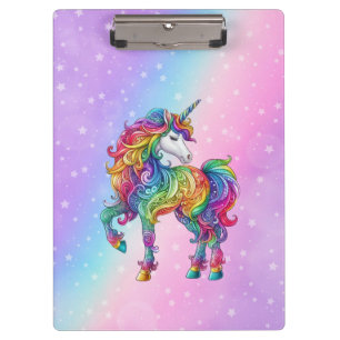Magical colorful unicorn clipboard