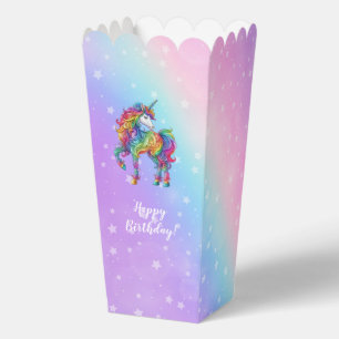 Magical colorful unicorn favor boxes