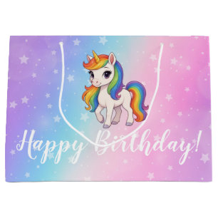 Magical colorful unicorn large gift bag