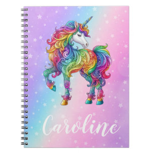 Magical colorful unicorn  notebook