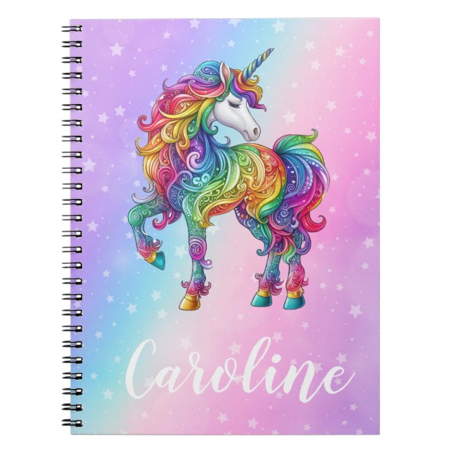 Magical colorful unicorn  notebook (Front)